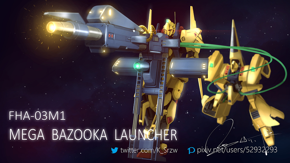 aeug beam_cannon cable character_name commentary_request energy glowing gundam hyaku_shiki machinery mecha mecha_focus methuss no_humans robot science_fiction serike_w signature space star_(symbol) star_symbol_background zero_gravity zeta_gundam zeta_gundam_define