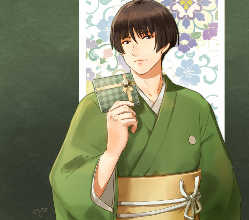 10s 1boy ishikirimaru japanese_clothes kimono looking_at_viewer male_focus mizuhara_aki solo touken_ranbu