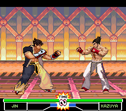16-bit 16bit 1990s_(style) 2boys bandai black_hair fan-made fan_made father_and_son fighting_game game_console health_bar kazama_jin health_bar lowres mighty_morphin_power_rangers mighty_morphin_power_rangers_the_fighting_edition mishima_kazuya multiple_boys namco power_rangers retro_artstyle saban_entertainment snes super_nintendo tekken tekken_2 tekken_3