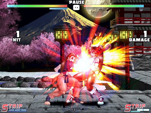 2girls breakers breakers_revenge breasts brown_hair chinese_clothes cleavage covered_erect_nipples fighting_stance gloves headband jacket large_breasts leotard multiple_girls open_mouth pantyhose ponytail ryona shin_(studios) strip_fighter_v thigh_gap tia_langray wrist_wrap