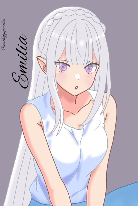 cathyyyemilia emilia_(re:zero) long_hair poker purple_eyes re:zero_kara_hajimeru_isekai_seikatsu