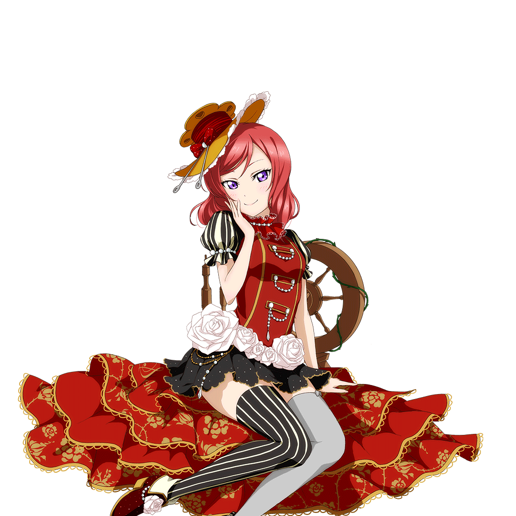 1girl black_skirt black_thighhighs fabric fairy_tale_(love_live!) flower frills grey_thighhighs hand_on_own_cheek hand_on_own_face hat light_blush looking_at_viewer love_live! love_live!_school_idol_festival love_live!_school_idol_project medium_hair mismatched_thighhighs nishikino_maki official_alternate_costume official_art pinstripe_thighhighs puffy_short_sleeves puffy_sleeves purple_eyes red_hair rose shirt shoes short_sleeves sitting skirt smile solo spinning_wheel striped_clothes striped_sleeves striped_thighhighs thighhighs third-party_source thorns transparent_background vertical-striped_clothes vertical-striped_thighhighs white_flower white_rose