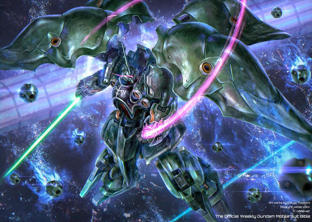 energy_sword commentary_request dual_wielding eye_trail funnels_(gundam) glowing glowing_eye gundam gundam_unicorn holding holding_sword holding_weapon horns kshatriya legs_apart light_trail looking_at_viewer mecha mecha_focus mobile_suit no_humans one-eyed purple_eyes robot science_fiction single_horn solo space sword weapon yukishiro_chifuyu