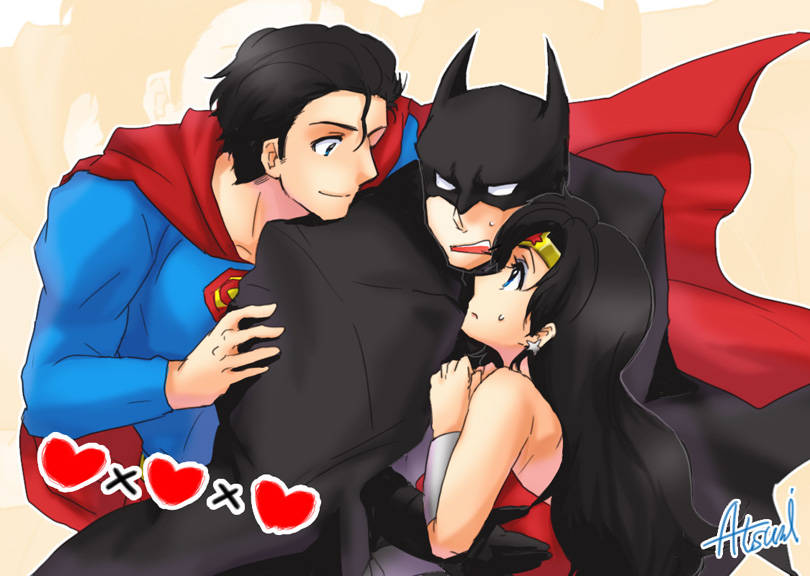 amazon_warrior batman batman_(series) black_hair bruce_wayne clark_kent dc_comics diana_prince superman superman_(series) wonder_woman wonder_woman_(series)