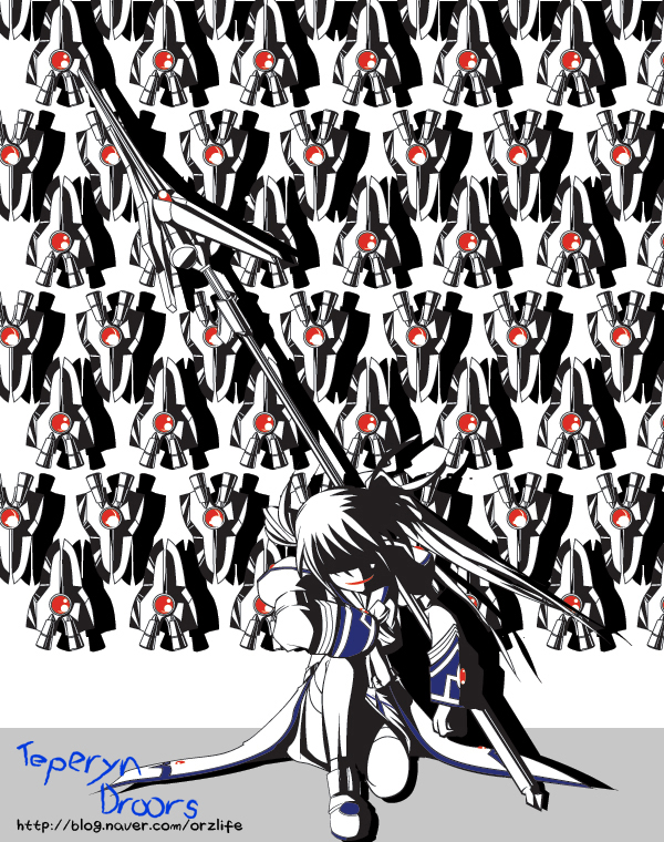 00s 1girl artist_name dress evil_smile female_focus gem hidden_eyes holding holding_weapon long_sleeves lyrical_nanoha magazine_(weapon) magical_girl mahou_shoujo_lyrical_nanoha mahou_shoujo_lyrical_nanoha_strikers orb polearm raising_heart raising_heart_(blaster_bit) raising_heart_(exelion_mode) shaded_face smile solo spear takamachi_nanoha takamachi_nanoha_(aggressor_mode) teperyndroors text_focus thighhighs twintails watermark weapon web_address white_devil white_dress white_hair white_thighhighs