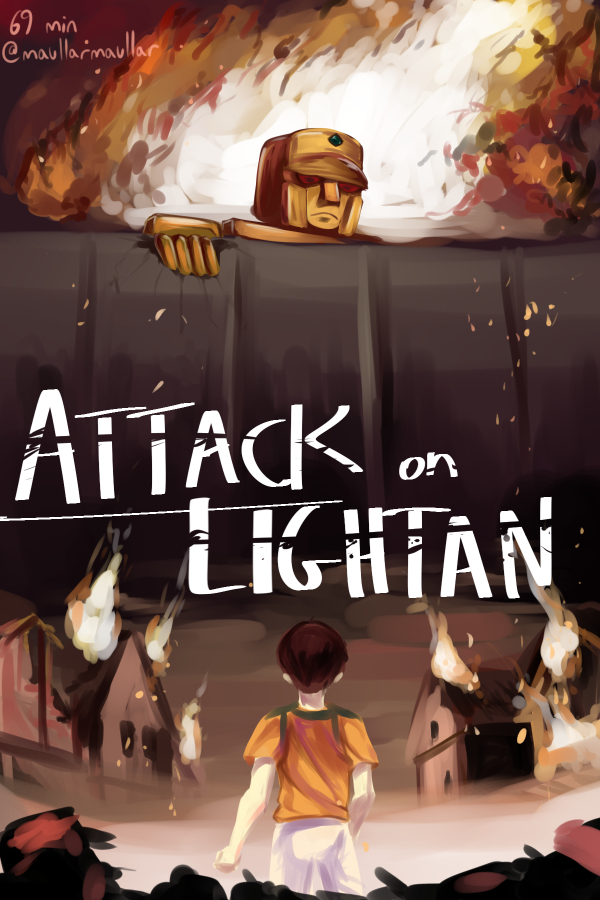 commentary gold_lightan male_focus maullarmaullar ougon_senshi_gold_lightan parody pun shingeki_no_kyojin wall