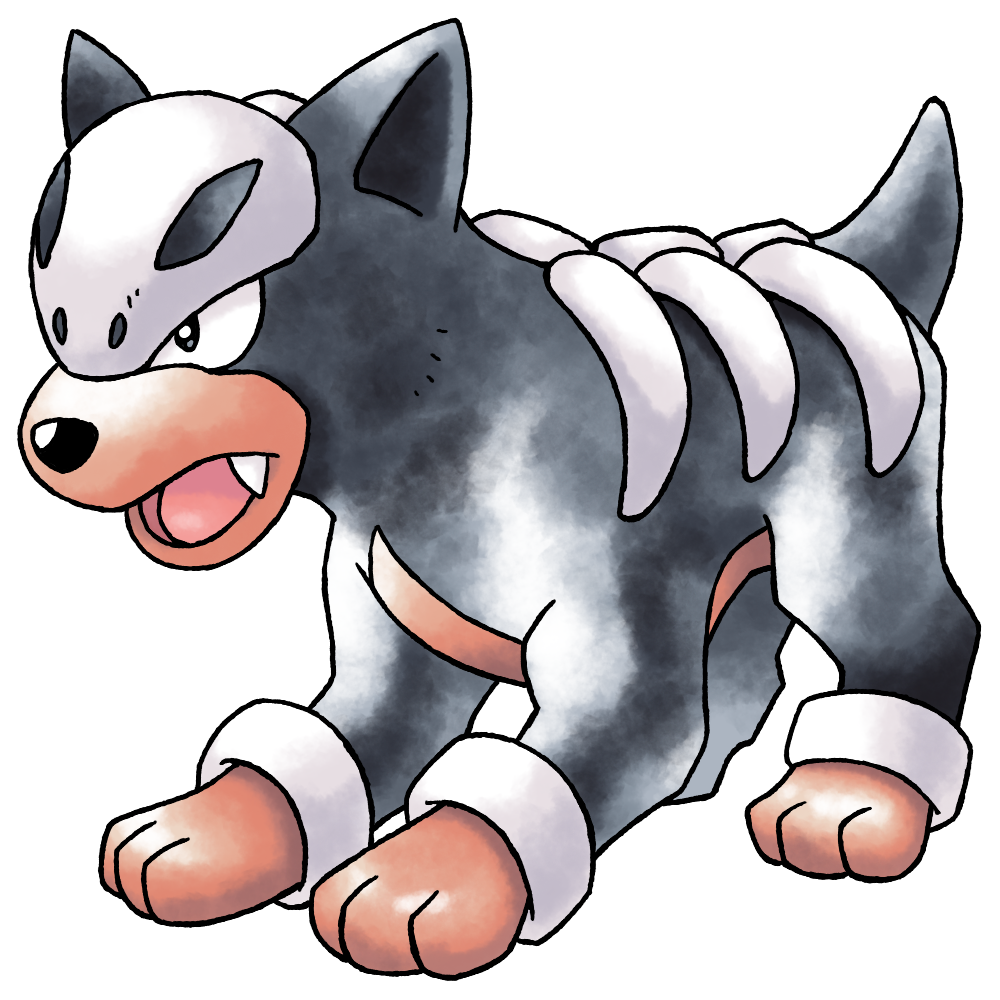 black_eyes black_fur black_tail bone derivative_work fang from_side full_body gen_2_pokemon houndour looking_ahead nintendo no_humans official_style open_mouth pokemon pokemon_(creature) pokemon_focus pokemon_gsc_(prototype) prototype_design raciebeep sanpaku short_tail simple_background skull-shaped_hat solo sugimori_ken_(style) tachi-e tail transparent_background v-shaped_eyes watercolor_effect