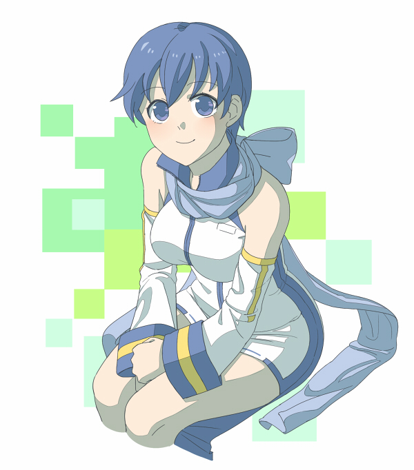 1girl blue_eyes blue_hair blue_scarf kaiko_(vocaloid) scarf tagme vocaloid
