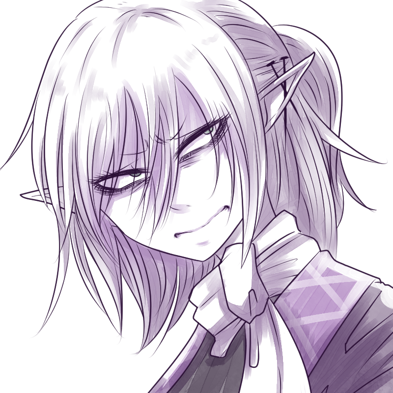 1girl bags_under_eyes closed_mouth commentary_request frown green_eyes hair_between_eyes half_updo long_bangs looking_at_viewer mizuhashi_parsee nail_(hardware) pointy_ears scarf sei_no_ji short_hair simple_background solo spiked_ear_piercing touhou undershirt upper_body v-shaped_eyebrows