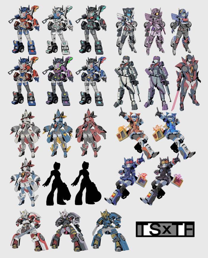 1boy 6+girls astrotrain autobot bad_id bad_pixiv_id blaster_(transformers) decepticon dirge_(transformers) drift_(transformers) genderswap genderswap_(ftm) genderswap_(mtf) jazz_(transformers) kamizono_(spookyhouse) laserbeak mechanical_skirt multiple_girls nemesis_prime no_humans optimus_prime optimus_prime_(shattered_glass) over_shoulder pointing ramhorn ramjet ratbat_(transformers) shockwave_(transformers) silhouette smokescreen_(transformers) soundblaster soundwave_(transformers) standing starscream steeljaw_(transformers) thrust_(transformers) transformers transformers_shattered_glass twincast visor windblade