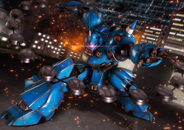 3d battle building chain_mine cityscape commentary_request debris fake_screenshot gundam gundam_0080 kampfer_(mobile_suit) lens_flare machinery mecha mecha_focus mobile_suit night photo_background realistic robographer robot roundel science_fiction shoulder_spikes space_habitat spacecraft_interior sparks spikes spoilers window zeon