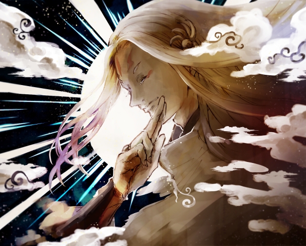 1boy closed_eyes facial_mark facing_to_the_side fire_emblem fire_emblem_fates forehead_mark hair_ornament hotate_rayan izana_(fire_emblem) japanese_clothes long_hair male_focus nintendo solo white_hair