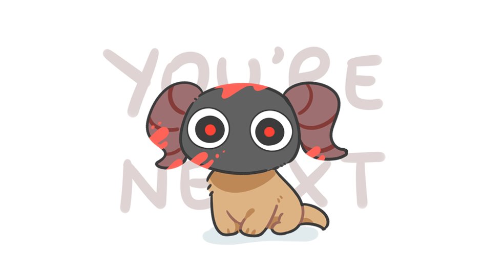 chibi creature english_text fenrishion final_fantasy final_fantasy_xiv looking_at_viewer no_humans simple_background threat white_background wide-eyed yan_(final_fantasy)