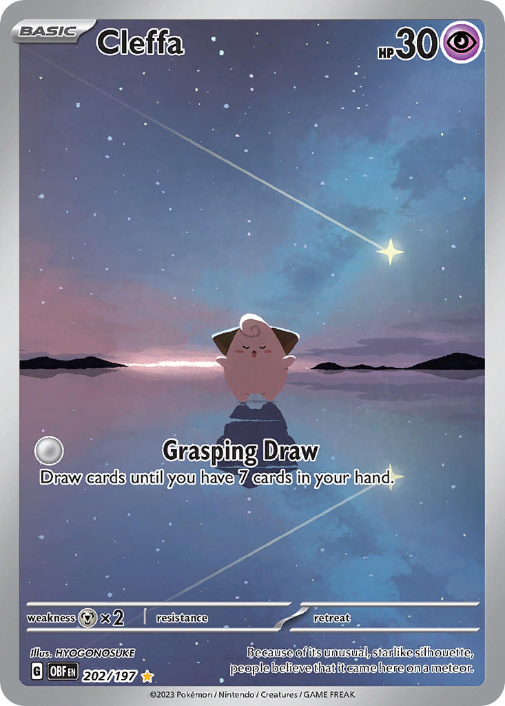 artist_name blush blush_stickers card_(medium) character_name cleffa closed_eyes company_name copyright_name copyright_notice english_text full_body gen_2_pokemon hyogonosuke night night_sky nintendo no_humans official_art open_mouth outdoors pokemon pokemon_(creature) pokemon_card pokemon_focus pokemon_tcg shooting_star sky solo star_(sky) third-party_source trading_card