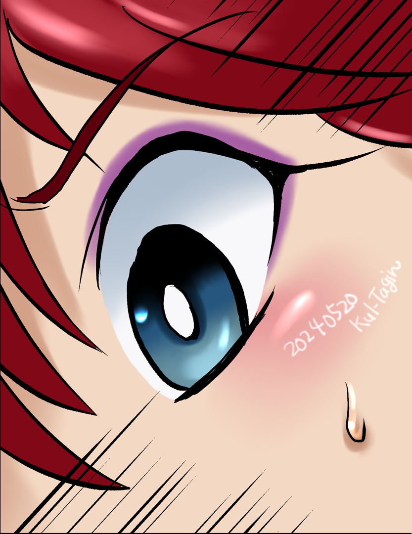1girl blue_eyes close-up genderswap genderswap_(mtf) kul_tigin ranma-chan ranma_1/2 red_hair saotome_ranma solo