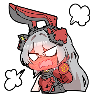 1girl angry animal_ears blush chibi chibi_only chinese_commentary cropped_torso girls&#039;_frontline girls&#039;_frontline_2:_exilium grey_hair krolik_(girls&#039;_frontline_2) lowres madcore mechanical_ears official_art open_mouth pointing pointing_at_viewer rabbit_ears second-party_source solid_eyes solo steam wavy_mouth
