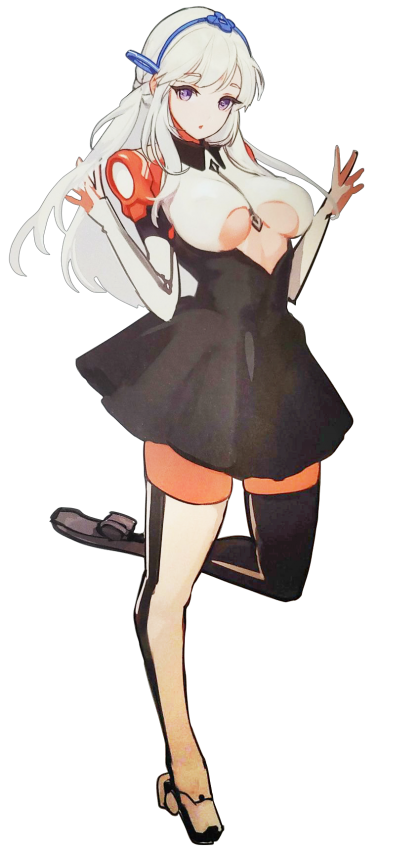aisha_(last_origin) breast_press hair_bun last_origin pencil_skirt purple_eyes rorobomb scarf siblings simple_background single_hair_bun sisters skirt smile symmetrical_docking