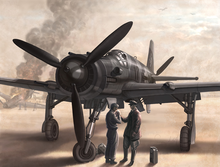 2boys aircraft airplane crash do_335 fire germany luftwaffe male_focus military_vehicle multiple_boys original pilot propeller_fighter realistic same_(112744) same_(carcharodon) smoke swastika uniform vehicle_focus wehrmacht world_war_ii wreckage