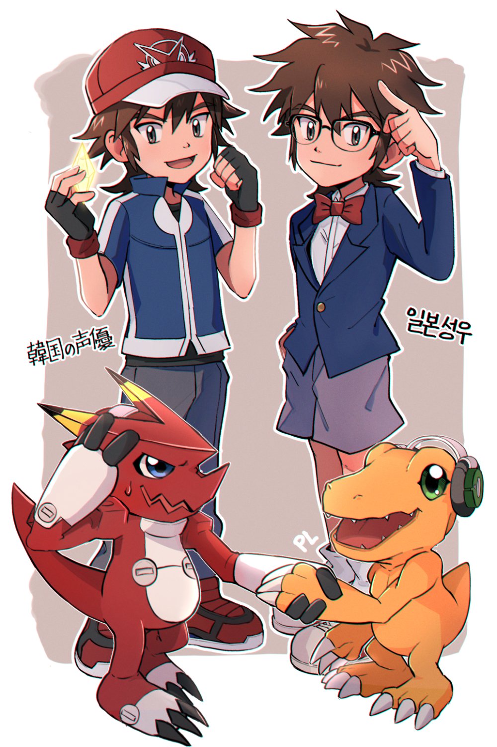 agumon digimon digimon_xros_wars kudou_taiki shoutmon tagme