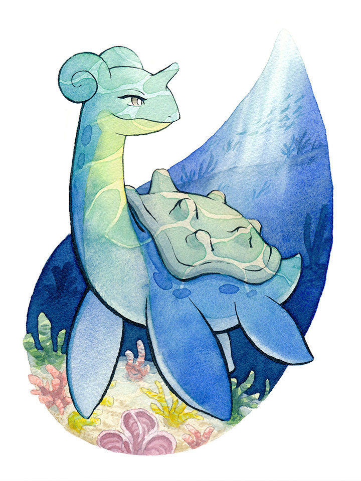 adobe_illustrator_(medium) caustics commentary coral_reef drawing full_body gen_1_pokemon lapras long_neck nintendo no_humans ocean oliver_hamlin paid_reward_available pokemon pokemon_(creature) solo traditional_media underwater