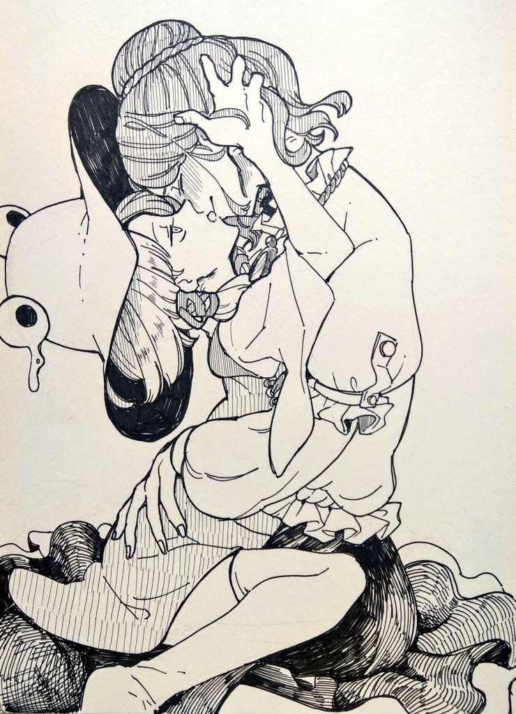 2girls belt blush bow buttons closed_eyes commentary_request frilled_shirt frilled_shirt_collar frilled_sleeves frills hair_bow hair_bun hair_ornament hand_on_another&#039;s_head hand_on_another&#039;s_hip hat hug jewelry juliet_sleeves kiss layered_shirt layered_sleeves long_skirt long_sleeves medium_hair mirror monochrome moriya_suwako multiple_girls necklace puffy_long_sleeves puffy_sleeves rope rope_belt rope_necklace saliva shirt simple_background size_difference skirt smile sweater thighhighs tongue tongue_out touhou traditional_media turtleneck turtleneck_sweater vest wavy_hair white_background whoru wide_sleeves yasaka_kanako yuri