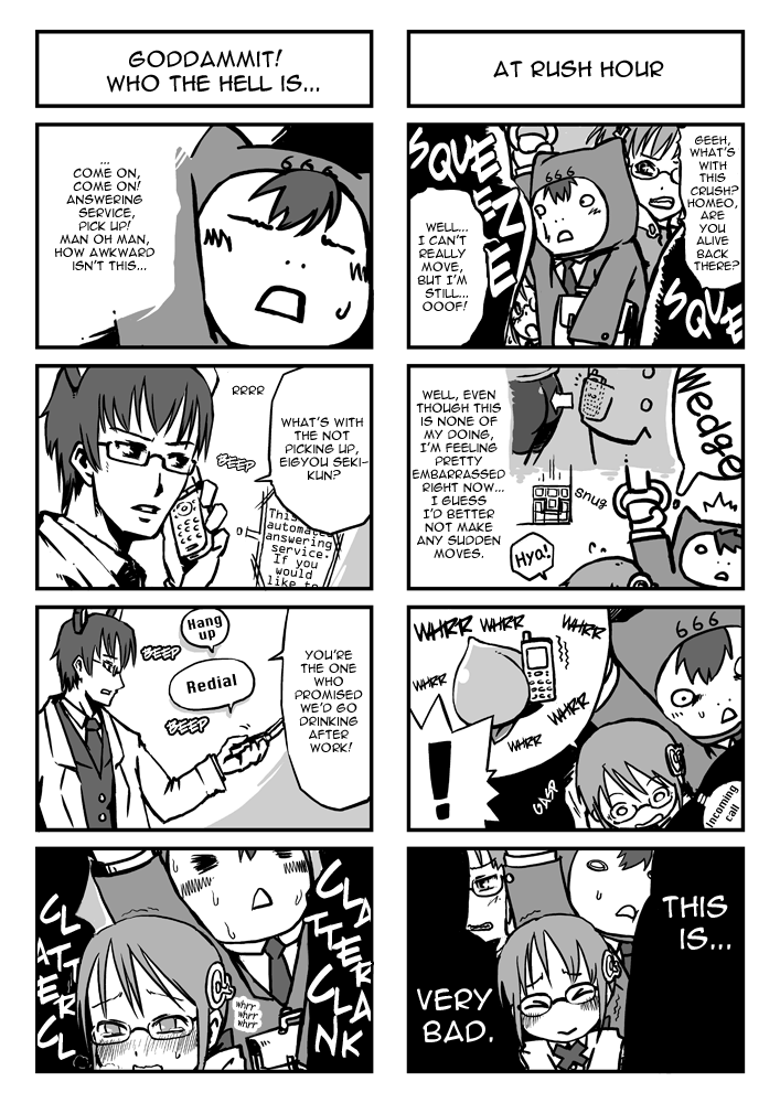 2k-kun 3boys comic eigyouseki greyscale hard-translated homeo imuhata_shimuro male_focus monochrome multiple_boys os-tan simuro third-party_edit translated xp_home-tan xphome xpmc