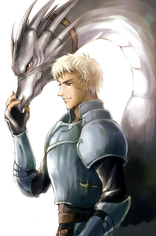armor belt blonde_hair brown_eyes cormag_(fire_emblem) dragon fang fangs fingerless_gloves fire_emblem fire_emblem:_the_sacred_stones gloves headpat nintendo red_eyes scar short_hair wyvern wyvern_rider