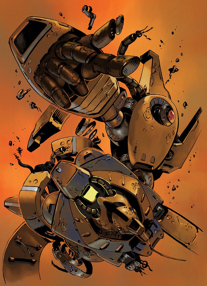 damaged funbolt gundam mecha no_humans palace_athene robot zeta_gundam
