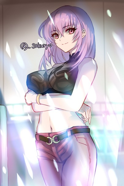 kouzuki_yuuko muv-luv muv-luv_alternative pink_eyes pink_hair sakurai_(skri_3527) smile