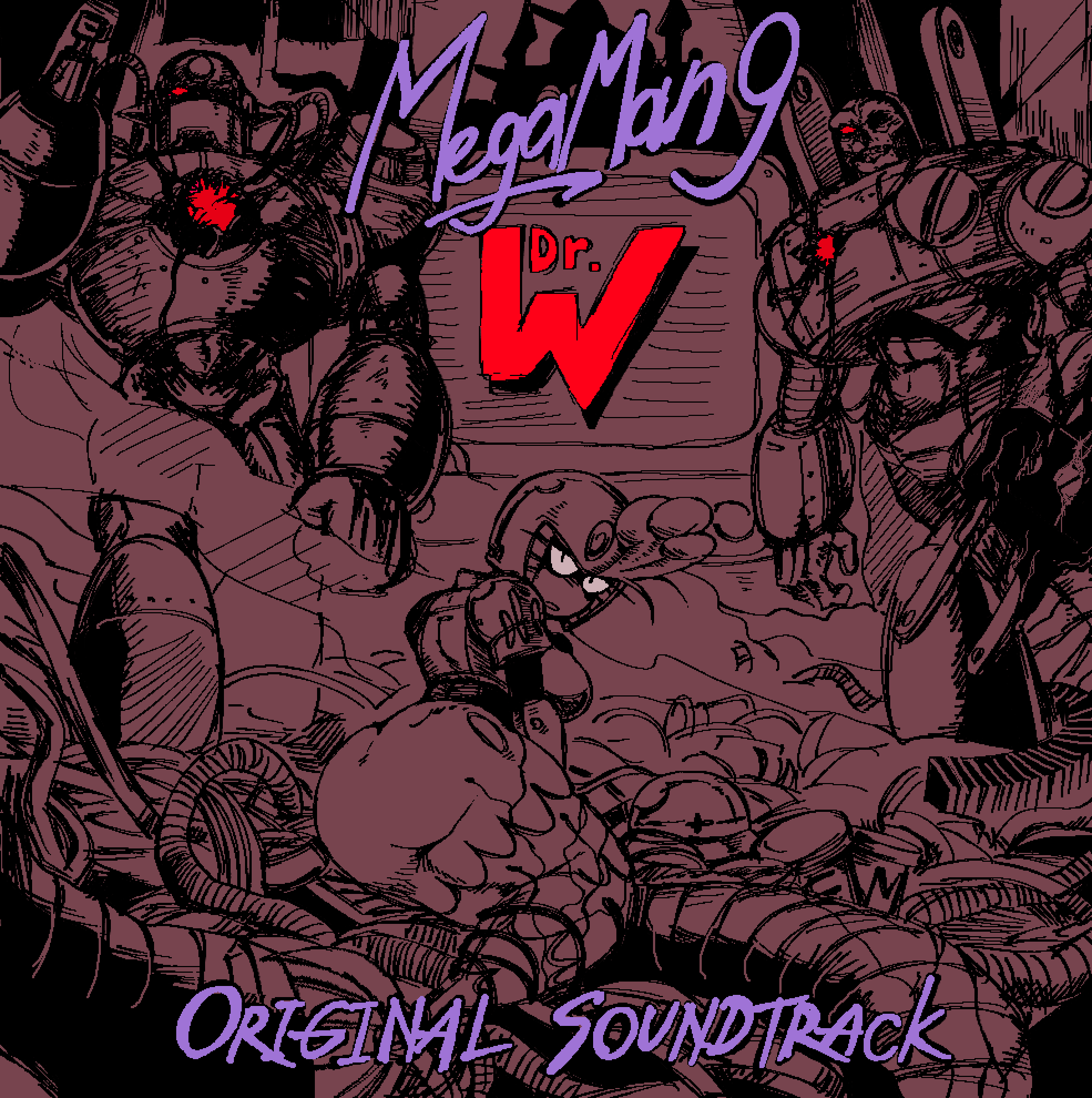 1girl 2boys concrete_man highres limited_palette mega_man_(classic) mega_man_(series) mega_man_9 mermaid monochrome monster_girl multiple_boys plug_man robot_girl sketch solo_focus splash_woman submarinechamomile