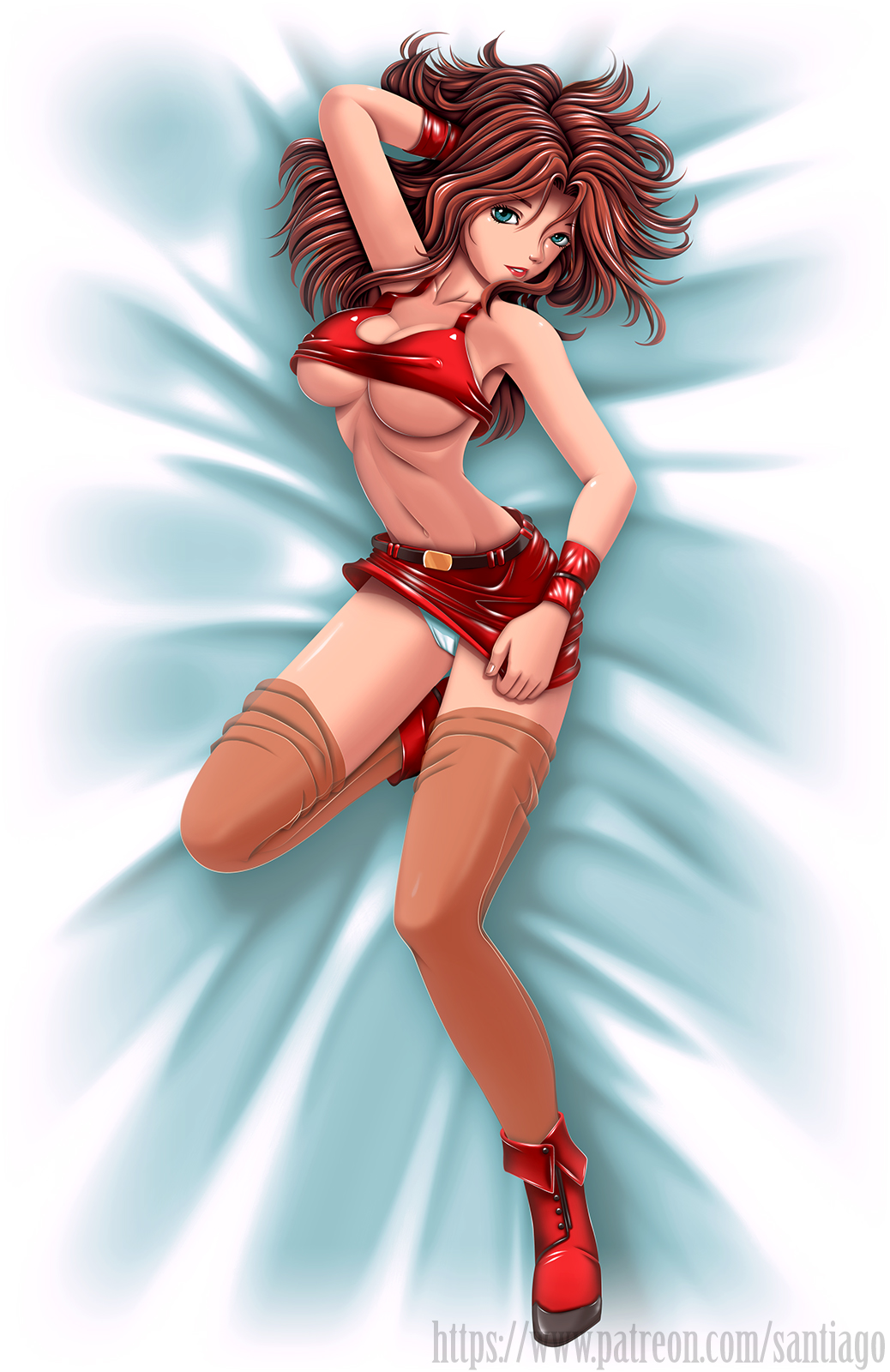 1girl blaze_fielding breasts dakimakura_(medium) earrings highres jewelry large_breasts long_hair streets_of_rage