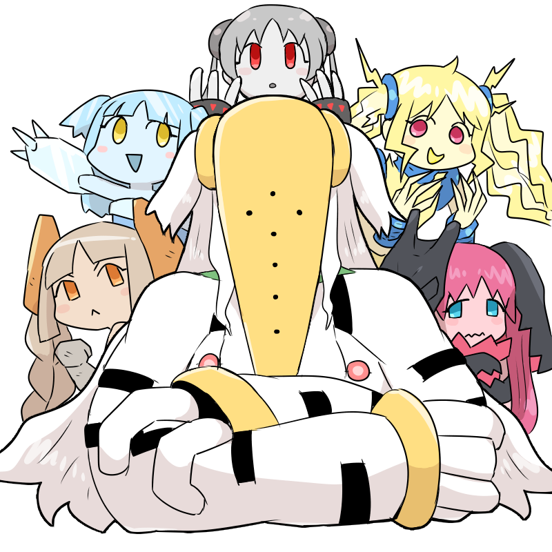blonde_hair blue_hair blue_skin bracelet braid brown_hair colored_skin gen_3_pokemon gen_4_pokemon gen_8_pokemon grey_hair grey_skin hair_ornament jewelry kasugai_(de-tteiu) legendary_pokemon long_hair long_sleeves markings mask nintendo no_pupils personification pokemon red_hair red_skin regice regidrago regieleki regigigas regirock registeel twintails white_background yellow_skin