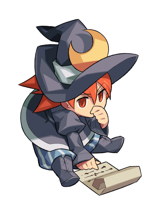 1girl anime_coloring ankle_boots archived_source black_boots black_dress black_hat black_sleeves blue_pants boots covered_mouth covering_own_mouth crescent crescent_hat_ornament deformed dress final_fantasy final_fantasy_iii full_body hair_between_eyes hand_over_own_mouth hat hat_ornament itsumo_nokoru leaning_forward legs_apart long_sleeves looking_at_viewer magus_(final_fantasy) orange_eyes orange_hair pants paper puffy_pants refia short_dress simple_background sleeves_past_wrists solo square_enix striped_clothes striped_pants vertical-striped_clothes vertical-striped_pants white_background white_pants witch_hat