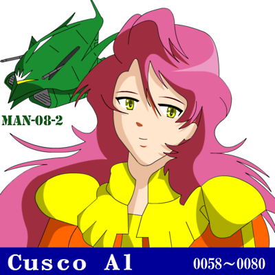 1girl al_cuzco elmeth female_focus gundam long_hair lowres mecha mobile_suit_gundam pilot_suit pink_hair robot solo