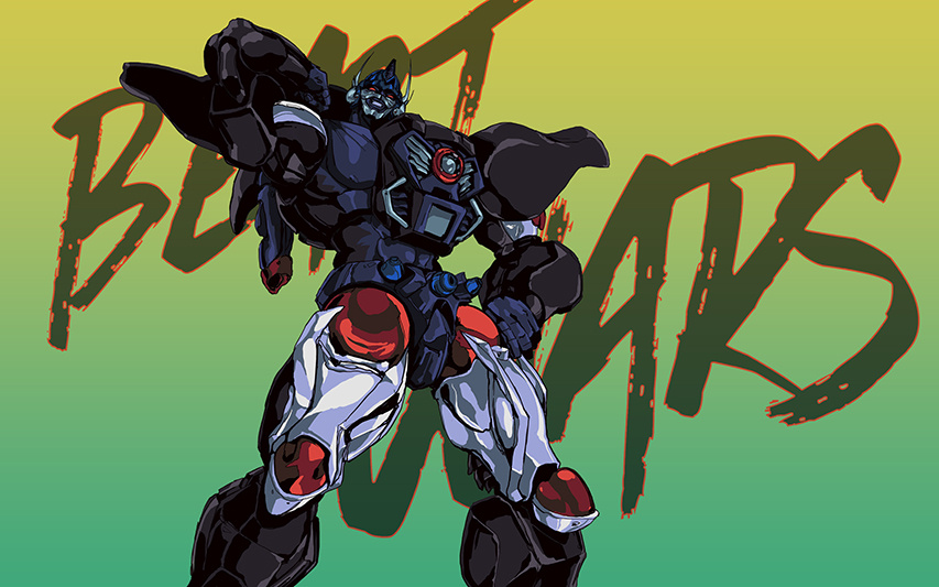 1boy beast_wars beast_wars:_transformers commentary copyright_name english_commentary flexing hand_on_own_hip hinomars19 maximal mecha no_humans optimus_primal paid_reward_available red_eyes robot science_fiction solo transformers