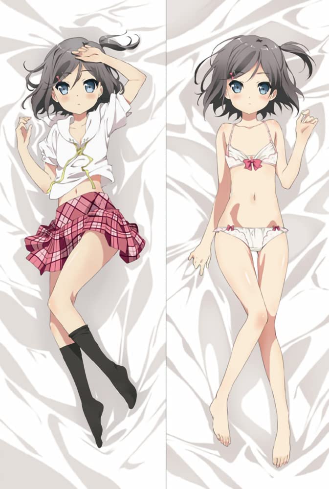 1girl bed_sheet bra breasts dakimakura_(medium) hentai_ouji_to_warawanai_neko. lying non-web_source on_back panties skirt small_breasts solo tagme tsutsukakushi_tsukiko underwear underwear_only