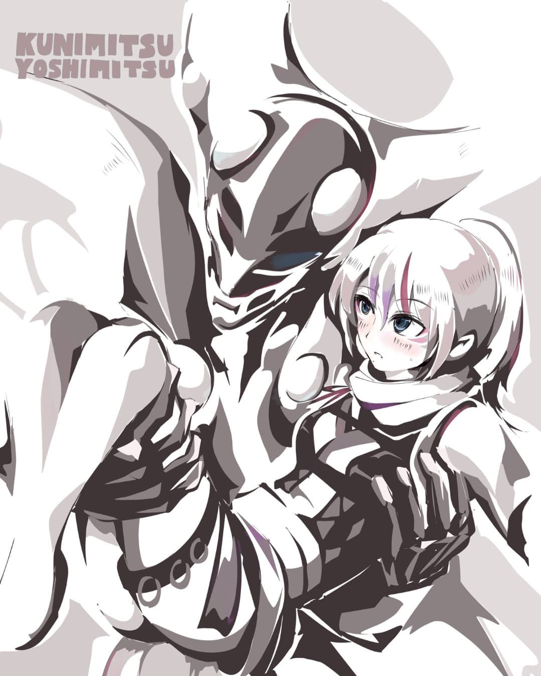1boy 1girl highres kunimitsu_ii ninja purple_eyes namco ninja tekken tekken_7 yoshimitsu_(namco)