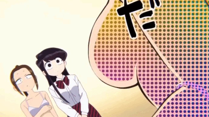 3girls agari_himiko animated animated_gif backboob black_hair bouncing_breasts bra breast_envy breasts brown_hair collarbone komi-san_wa_komyushou_desu komi_shouko large_breasts long_hair long_sleeves looking_at_breasts medium_breasts multiple_girls nude onemine_nene red_skirt school_uniform shirt sideboob skirt small_breasts underwear undressing white_bra white_shirt
