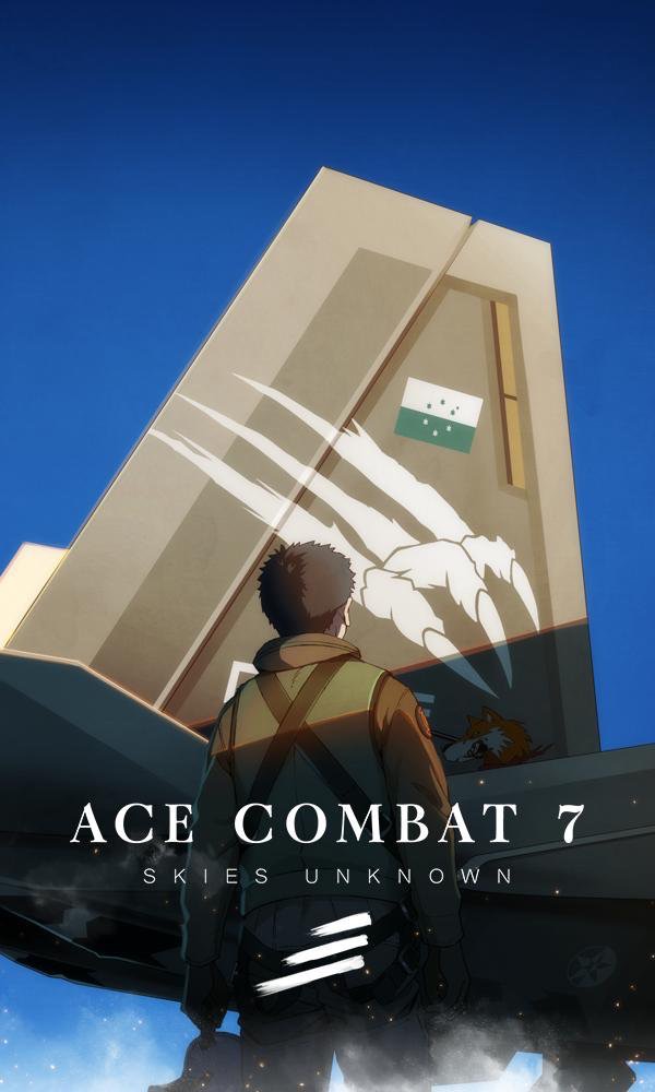 1boy ace_combat ace_combat_7:_skies_unknown aircraft airplane artist_request black_hair blue_sky emblem f-22 f-22_raptor fighter_jet flight_suit g-suit helmet holding logo looking_up male_focus military military_vehicle pilot pilot_helmet pilot_suit sin_lines sky smoke source_request sparkle standing trigger_(ace_combat)