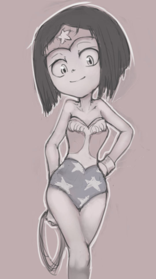 1girl breasts cartoon_network collarbone conoghi cosplay dc_comics hand_on_own_hip lasso leotard looking_at_viewer monochrome print_leotard raven_(dc) short_hair small_breasts smile standing star_(symbol) star_print teen_titans teen_titans_go! tiara wonder_woman wonder_woman_(cosplay) wonder_woman_(series)