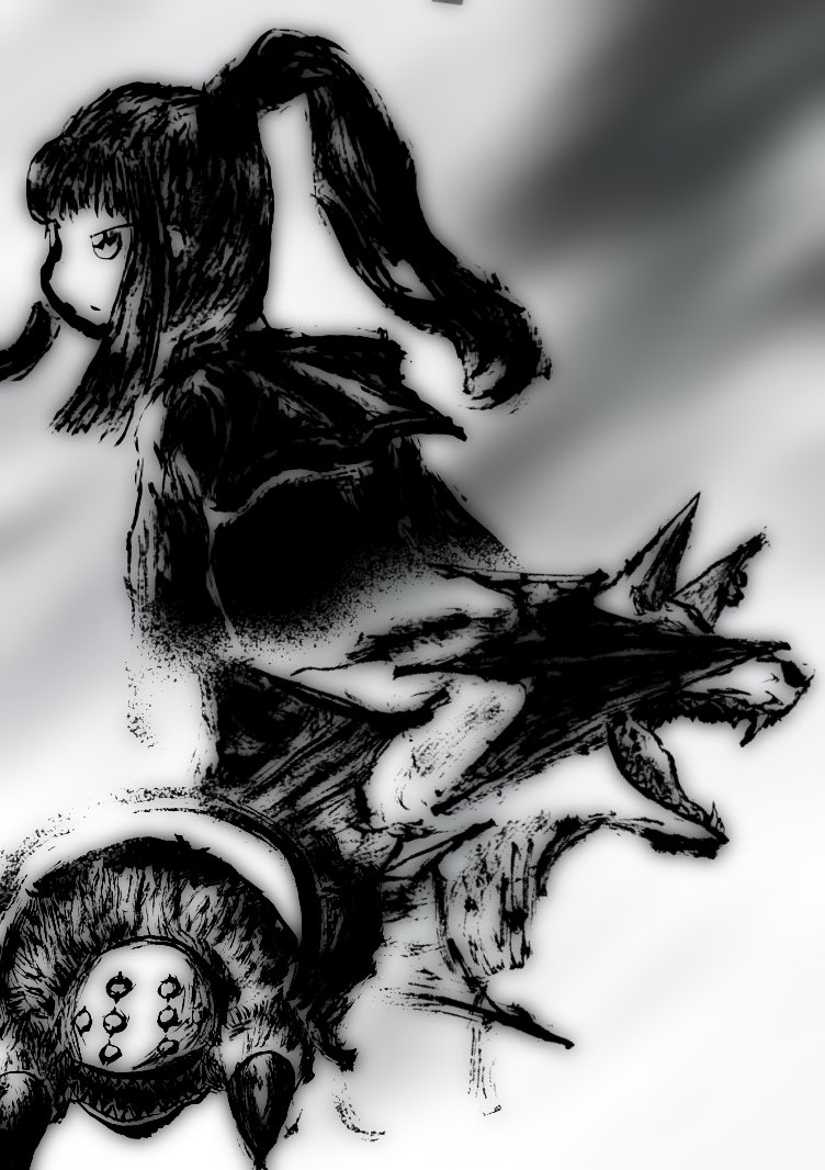 1girl digimon dokugumon mask open_mouth sangloupmon sharp_teeth teeth wolf