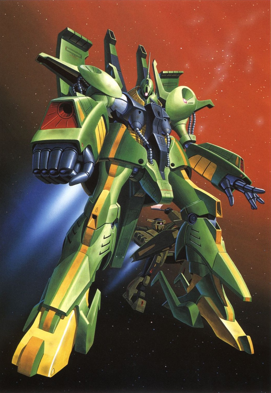 bolinoak_sammahn gundam highres ishibashi_kenichi mecha no_humans official_art palace_athene robot space zeta_gundam