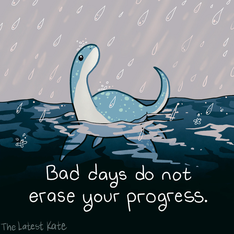 afloat animal animal_focus artist_name blue_theme english_text floating in_water looking_up no_humans original plesiosaur rain signature thelatestkate water