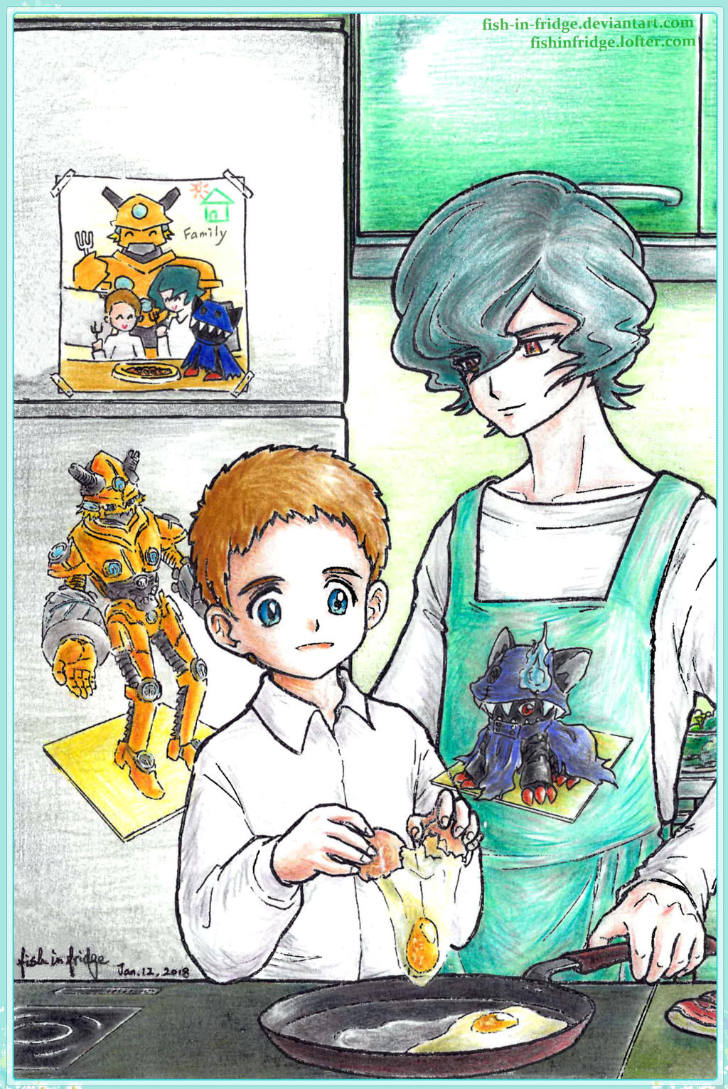 appmon bootmon digimon digimon_universe:_appli_monsters hackmon_(appmon) highres katsura_hajime katsura_rei