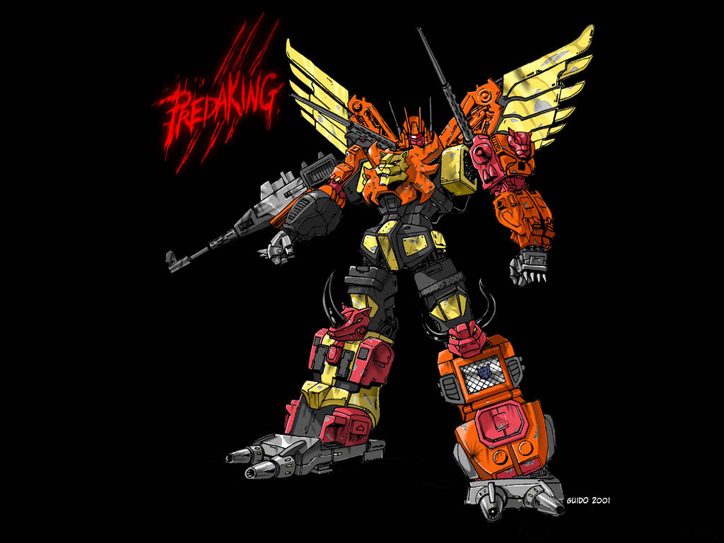 arm_mounted_weapon assault_visor buffalo character_name decepticon guido_guidi humanoid_robot mecha mechanical_wings predaking red_visor rhinoceros robot shoulder_cannon solo spiked_knuckles transformers transformers:_generation_1 wings
