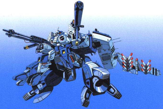 1980s_(style) kikou_souseiki_mospeada legioss mecha mospeada no_humans oldschool retro_artstyle robot stick_bernard tread