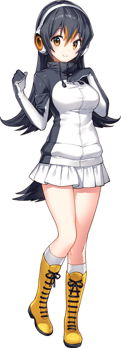 1girl full_body game_cg gentoo_penguin_(kemono_friends) kemono_friends kemono_friends_kingdom looking_at_viewer official_art solo tachi-e transparent_background