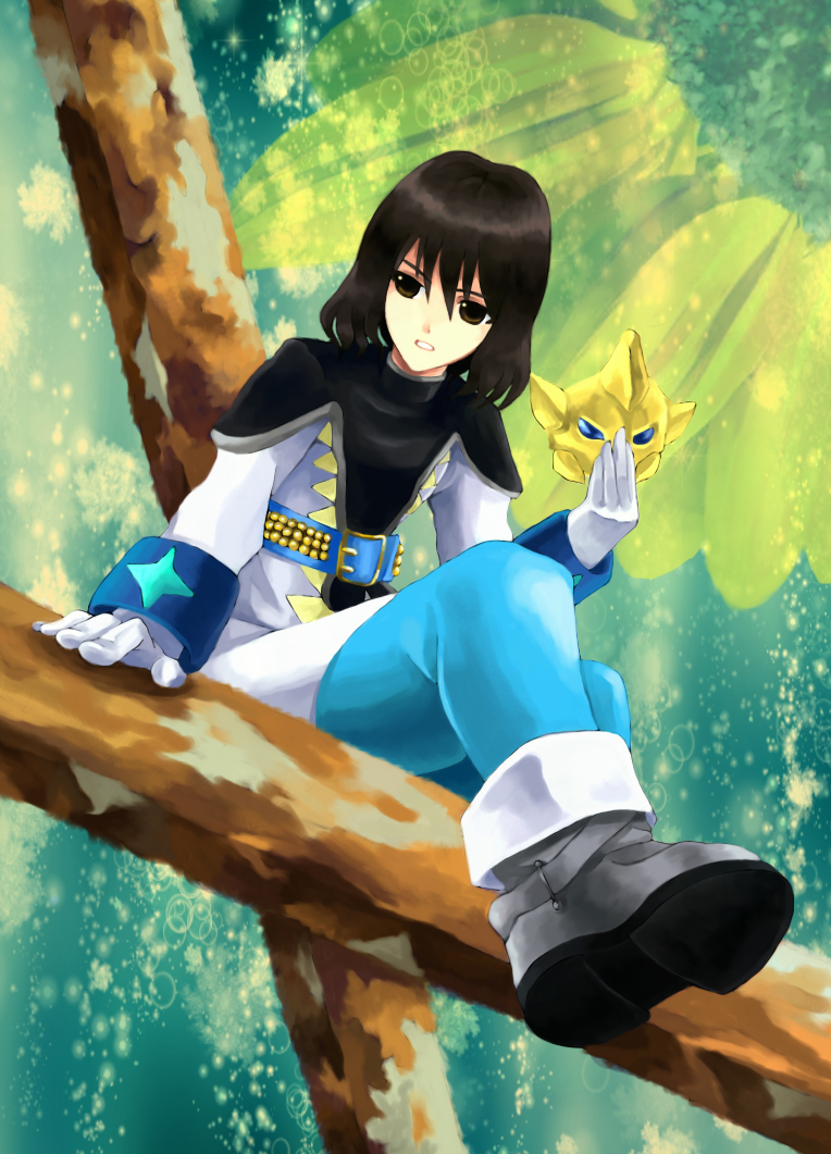 1boy belt black_hair brown_eyes gloves lukius_bridges mask open_mouth pants shoes tales_of_(series) tales_of_the_tempest