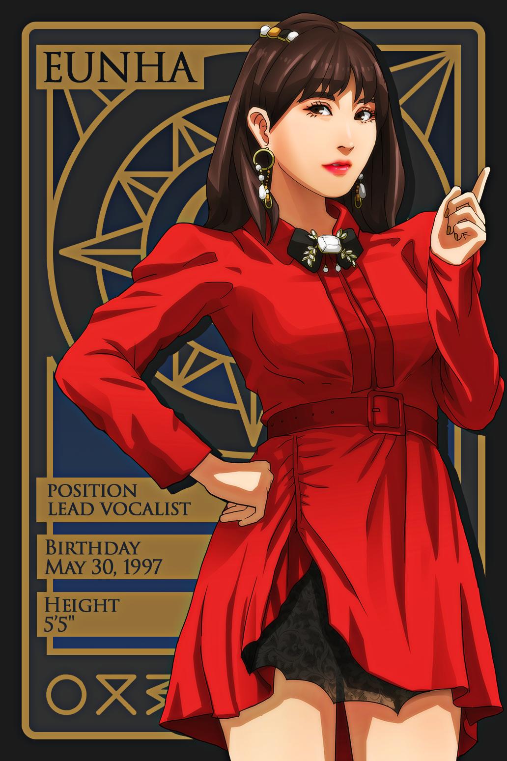1girl artist_name_(singer) blunt_bangs brown_hair commentary cowboy_shot earrings eunha_(gfriend) gfriend hand_on_own_hip highres jewelry k-pop long_sleeves looking_at_viewer real_life renzengeki short_hair solo