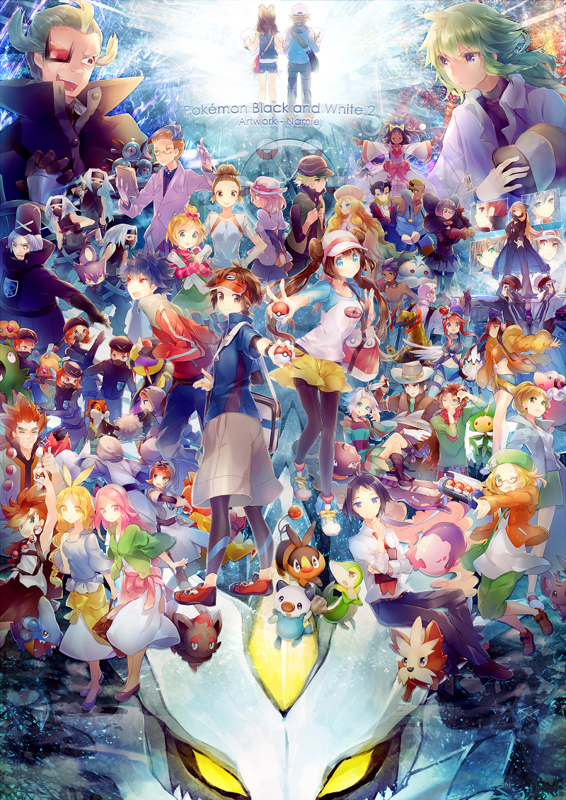 10s 6+boys 6+girls ahoge alder_(pokemon) anthea_(pokemon) aurea_juniper bad_id bad_pixiv_id bag banjiro_(pokemon) baseball_cap bianca_(pokemon) black_hair blonde_hair blue_eyes blue_oak brad_(pokemon) brown_eyes brown_hair burgh_(pokemon) caitlin_(pokemon) character_request cheren_(pokemon) clay_(pokemon) coat colress_(pokemon) concordia_(pokemon) copyright_name cowboy_hat creature cynthia_(pokemon) drayden_(pokemon) elesa_(pokemon) elite_four emmet_(pokemon) everyone flaaffy fur_coat garbodor gen_1_pokemon gen_2_pokemon gen_3_pokemon gen_4_pokemon gen_5_pokemon ghetsis_(pokemon) gible glasses gloves green_eyes green_hair gym_leader hagoromo hat haxorus headphones herdier hilbert_(pokemon) hilda_(pokemon) holding holding_poke_ball hood hugh&#039;s_sister_(pokemon) hugh_(pokemon) ingo_(pokemon) iris_(pokemon) jacket jellicent koffing kyurem lance_(pokemon) leavanny legendary_pokemon long_hair magneton marlon_(pokemon) marshal_(pokemon) midriff minccino monster multiple_boys multiple_girls munna n_(pokemon) namie-kun nate_(pokemon) navel nintendo one_eye_closed orange_hair oshawott pantyhose pantyhose_under_shorts peaked_cap pink_eyes pink_hair poke_ball poke_ball_(basic) pokemon pokemon_(creature) pokemon_bw pokemon_bw2 purrloin red_(pokemon) red_eyes red_hair ribbon rosa_(pokemon) roxie_(pokemon) scrafty seviper shauntal_(pokemon) shawl short_hair shorts silver_hair skirt smile snivy starter_pokemon_trio steven_stone tail team_plasma tepig tiara topknot very_long_hair visor_cap watchog wink yellow_eyes zinzolin_(pokemon) zorua